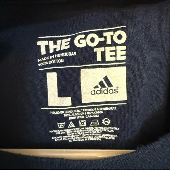 Adidas University of Michigan logo navy tshirt size large men’s cotton - Picture 3 of 4